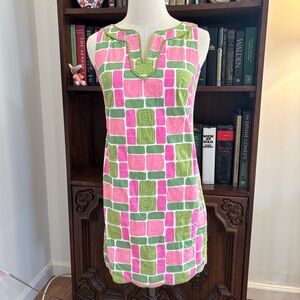 VTG Talbots 90s Does 60s Mod Pink and Green Scallop Trim Shift SZ 2